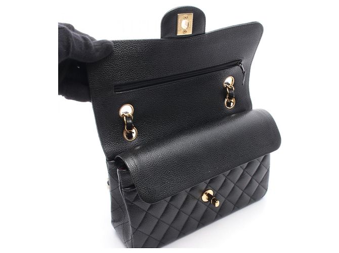 Borsa a Spalla Chanel Matelassé Double Flap Nero - vista 7