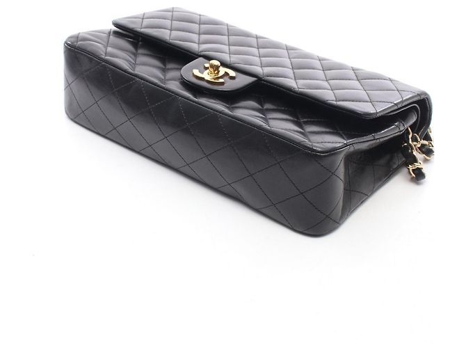 Borsa a Spalla Chanel Matelassé Double Flap Nero - vista 9