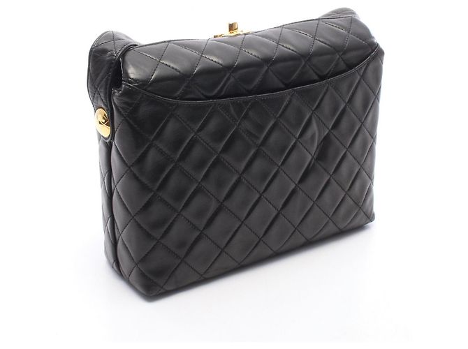 Borsa a tracolla Chanel Matelassé in agnello nero - vista 2