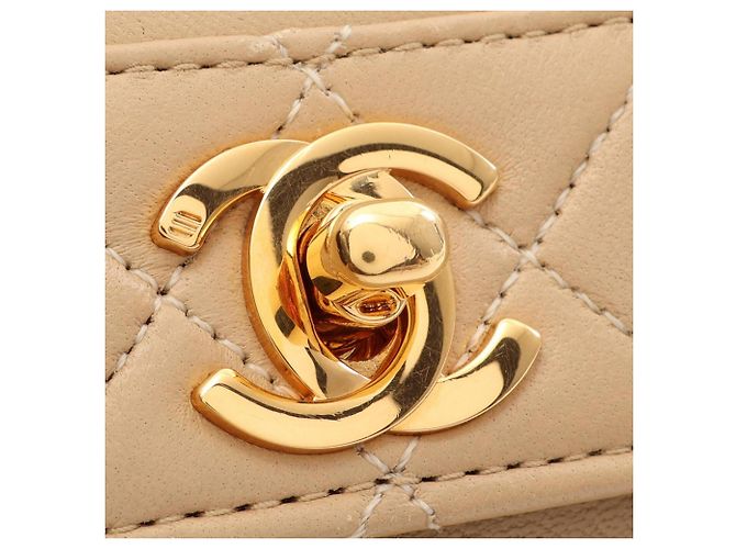 Borsa a Spalla Chanel Matelassé Beige - vista 11