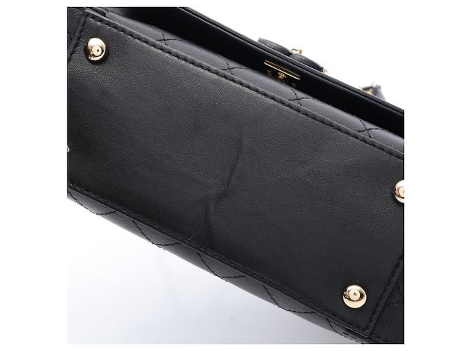 Borsa a mano Chanel Matelassé in pelle nera Nero - vista 8