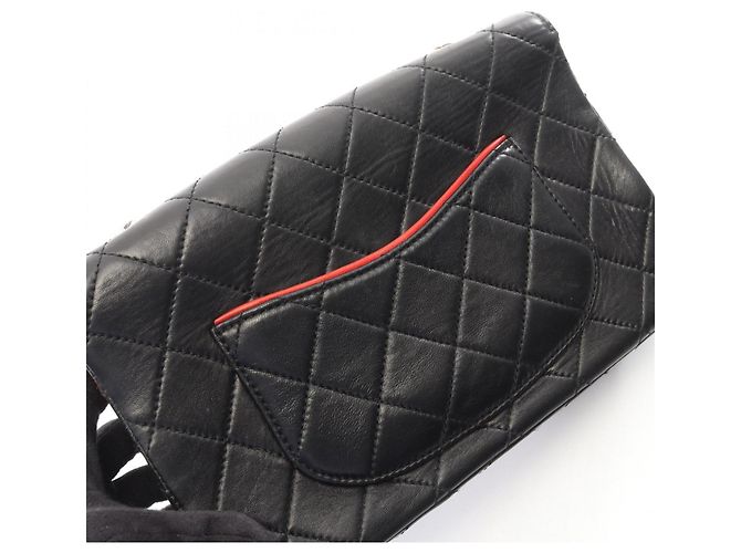 Chanel Matelassé Schultertasche Bicolor Schwarz Rot - Ansicht 10