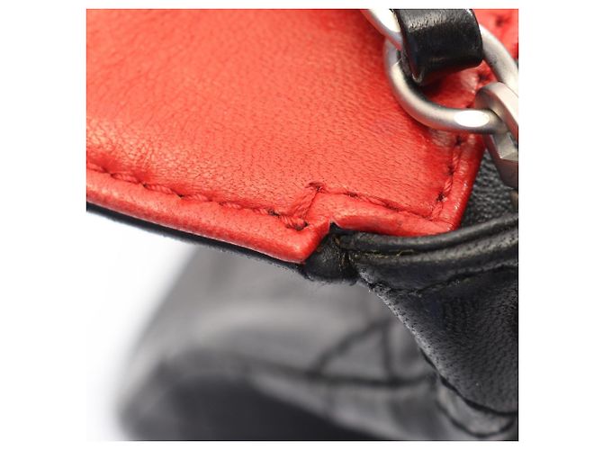 Chanel Matelassé Schultertasche Bicolor Schwarz Rot - Ansicht 13