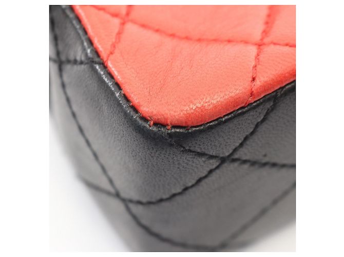Chanel Matelassé Schultertasche Bicolor Schwarz Rot - Ansicht 14