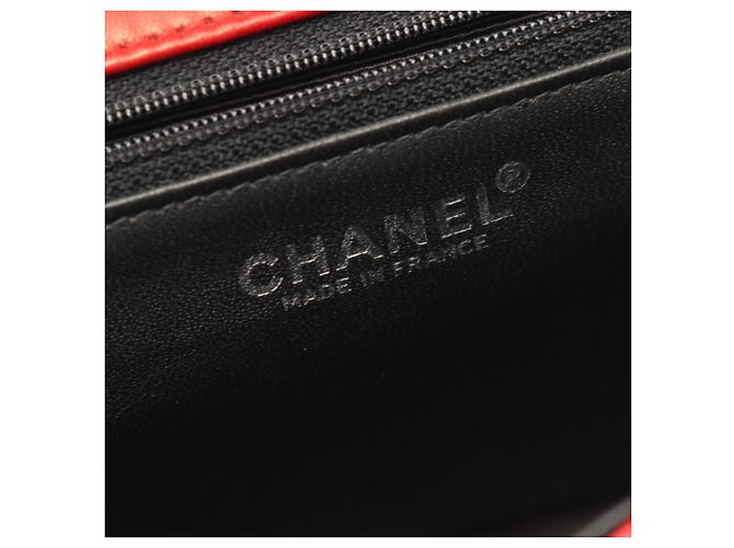 Chanel Matelassé Schultertasche Bicolor Schwarz Rot - Ansicht 4