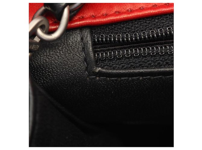 Chanel Matelassé Schultertasche Bicolor Schwarz Rot - Ansicht 6