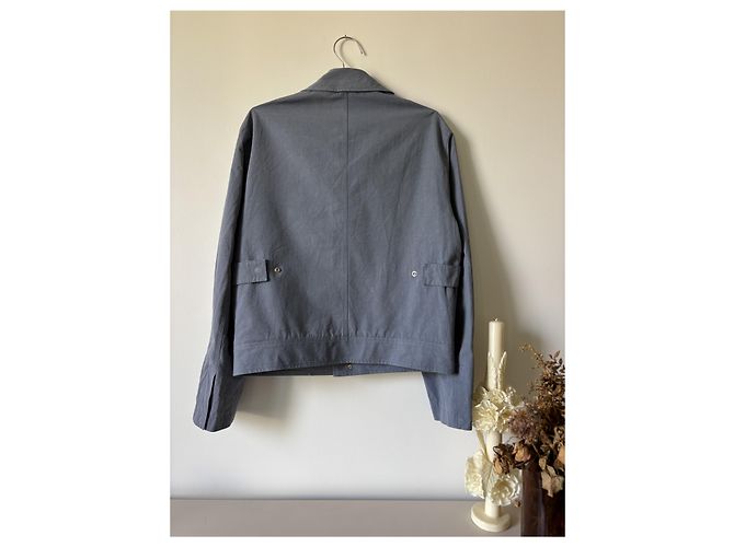 Christian Dior Giacca Corta in Cotone Blu Navy - vista 4