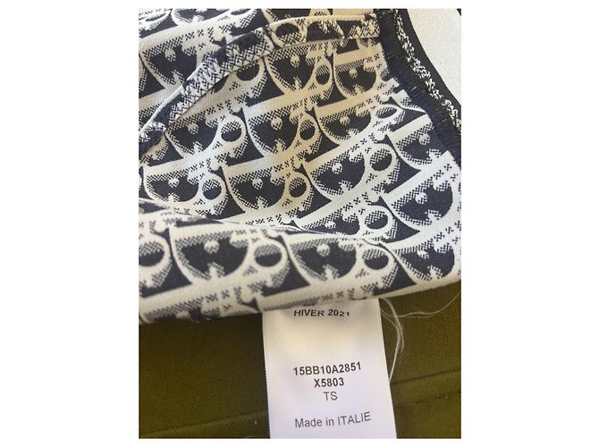 Conjunto Bikini Christian Dior Oblique Blanco Azul oscuro - vista 4