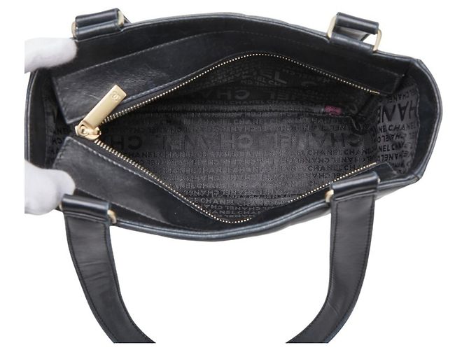 Borsa Tote Chanel Coco Mark Chocolate Bar Nero - vista 8