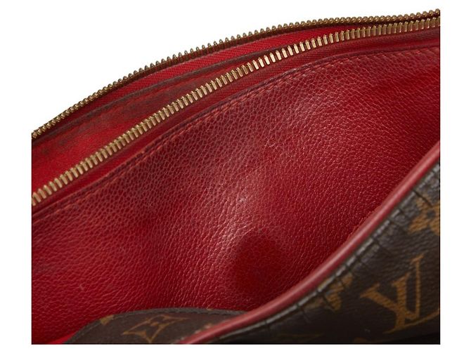 Borsa Louis Vuitton Monogram Pallas MM Marrone Rosso - vista 11