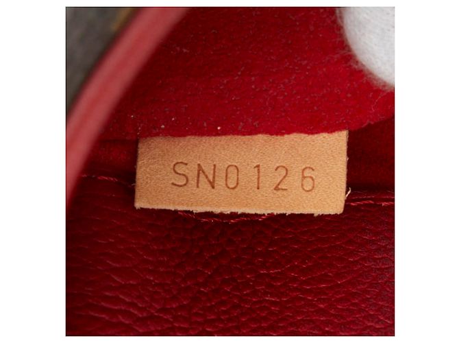 Borsa Louis Vuitton Monogram Pallas MM Marrone Rosso - vista 17