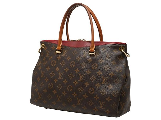 Borsa Louis Vuitton Monogram Pallas MM Marrone Rosso - vista 2
