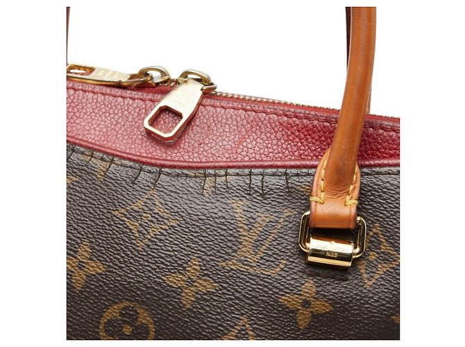 Borsa Louis Vuitton Monogram Pallas MM Marrone Rosso - vista 9