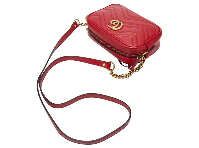 Borsa a tracolla Gucci GG Marmont Rosso - vista 8