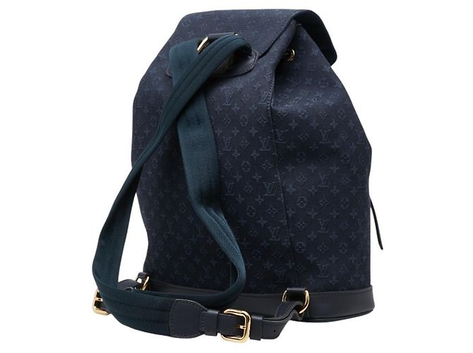 Zaino Louis Vuitton Monogram Mini Montsouris GM Blu navy - vista 2