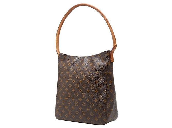 Borsa a Spalla Louis Vuitton Monogram Looping GM Marrone - vista 2
