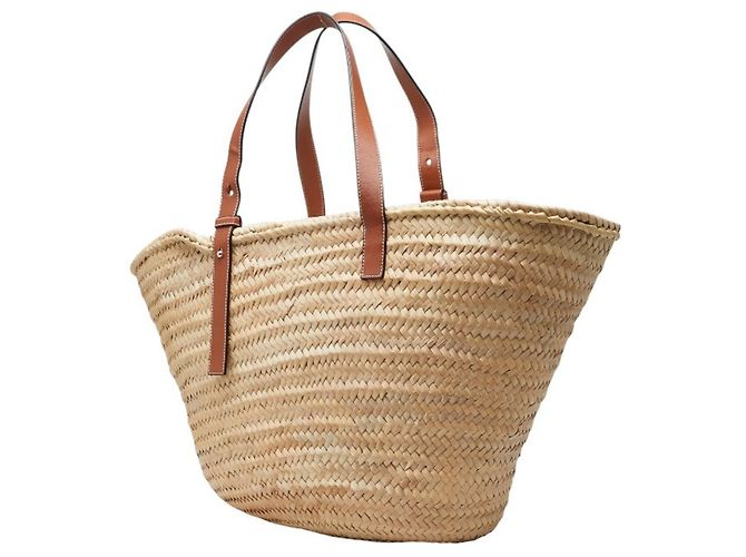 Borsa Tote Loewe Classic Basket Large Marrone Beige - vista 2