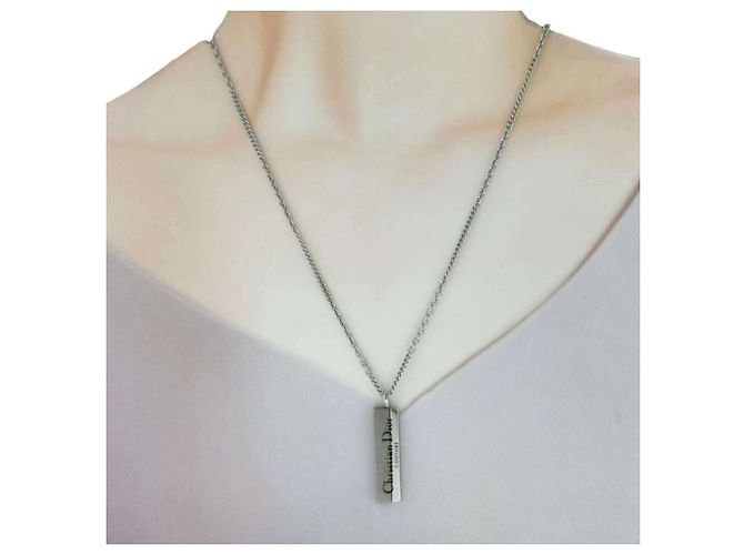 Collana con pendente a piastra da uomo Christian Dior in argento 925 - vista 10