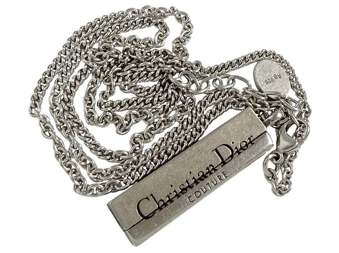 Collana con pendente a piastra da uomo Christian Dior in argento 925 - vista 3