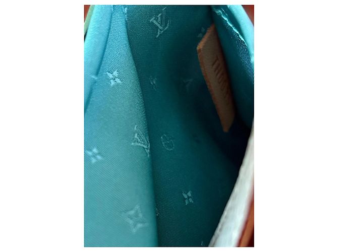 Borsa Louis Vuitton Monogram 2005 edizione limitata Bianco Grigio Blu chiaro Gold hardware - vista 11