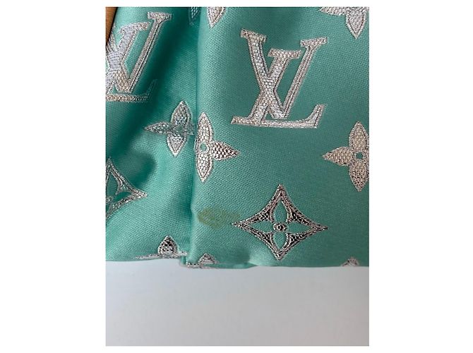 Borsa Louis Vuitton Monogram 2005 edizione limitata Bianco Grigio Blu chiaro Gold hardware - vista 12