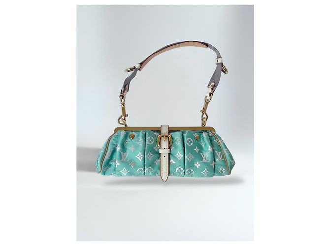 Borsa Louis Vuitton Monogram 2005 edizione limitata Bianco Grigio Blu chiaro Gold hardware - vista 2