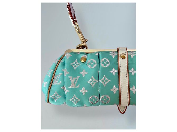 Borsa Louis Vuitton Monogram 2005 edizione limitata Bianco Grigio Blu chiaro Gold hardware - vista 6