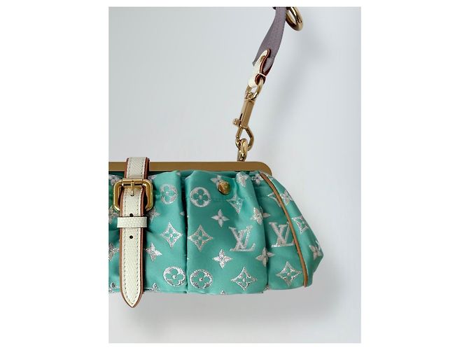 Borsa Louis Vuitton Monogram 2005 edizione limitata Bianco Grigio Blu chiaro Gold hardware - vista 7