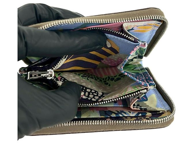 Tarjetero de seda y cuero Epsom Azap de Hermès Castaño - vista 10