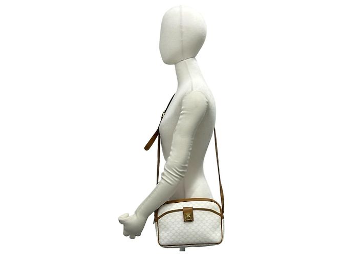 Céline Celine Vintage Logo Schultertasche Braun Weiß - Ansicht 2