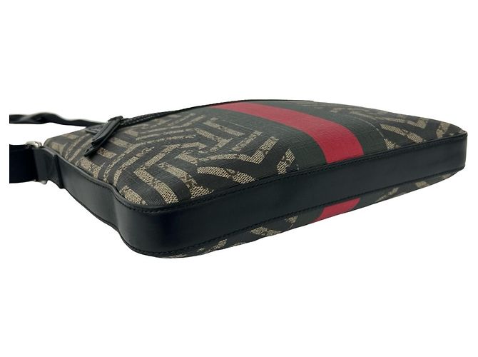 Borsa a tracolla GUCCI GG Kaleido Bee Web Line Sherry Supreme Nero Rosso Verde - vista 7