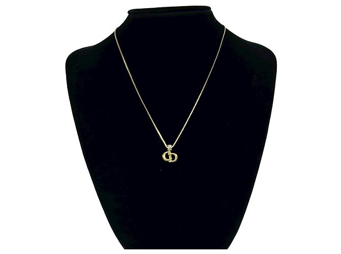 Collana Christian Dior con logo CD placcato oro D'oro - vista 2