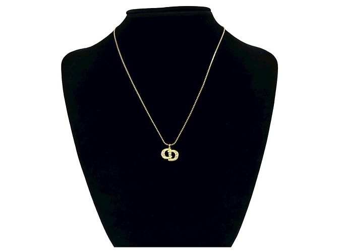 Collana Christian Dior CD Logo placcata oro D'oro - vista 2