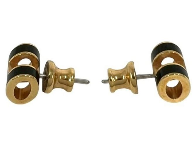 Hermès Pop H HERMES Ohrstecker in Gold und Schwarz Golden - Ansicht 4