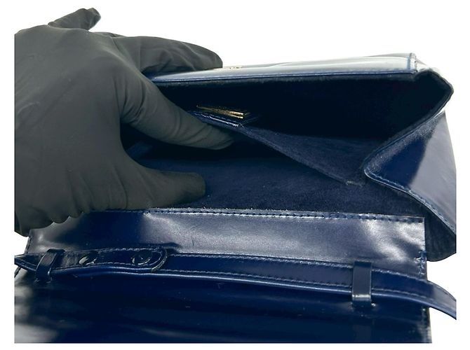 Mini borsa a tracolla in pelle blu navy Gucci - vista 10