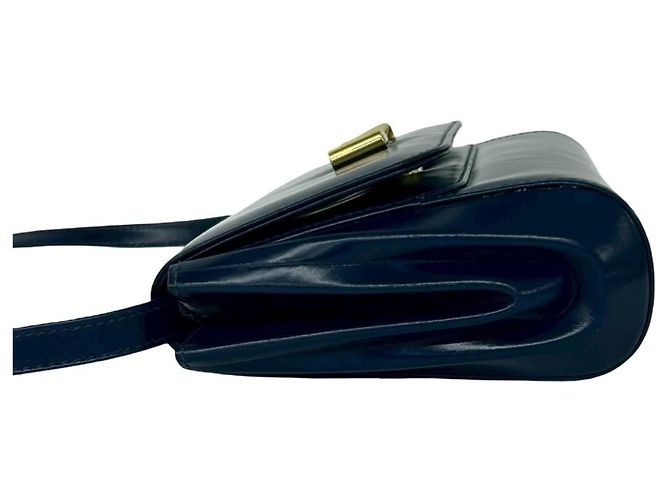 Mini borsa a tracolla in pelle blu navy Gucci - vista 5