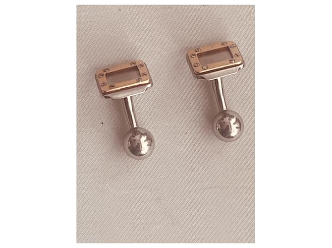 Gemelli Cartier in oro e argento Silver hardware Gold hardware - vista 5