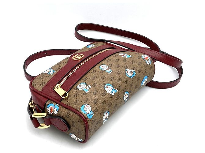 GUCCI 647784 Bolsa de ombro colaboração Doraemon Marrom Vermelho - vista 3