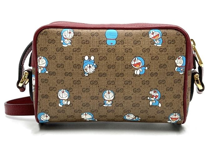 GUCCI 647784 Bolsa de ombro colaboração Doraemon Marrom Vermelho - vista 4