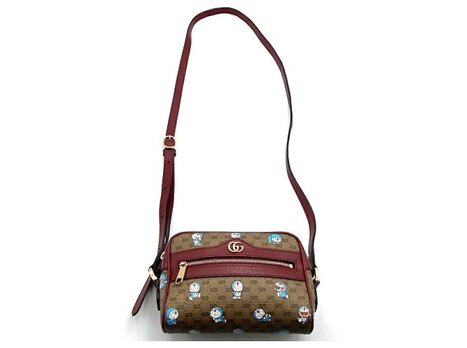 GUCCI 647784 Bolsa de ombro colaboração Doraemon Marrom Vermelho - vista 5