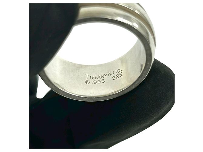 Tiffany & Co. Grooved Double Line Ring Silber - Ansicht 3