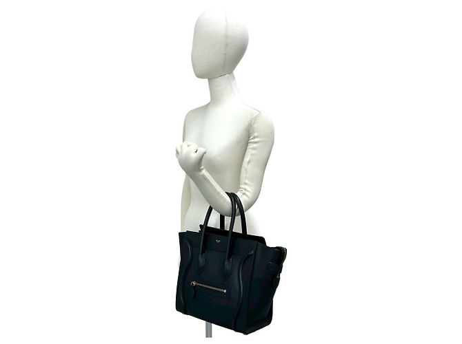 Céline Borsa Tote Celine Micro Logo in pelle Nero - vista 2