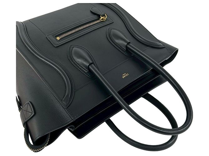 Céline Borsa Tote Celine Micro Logo in pelle Nero - vista 4