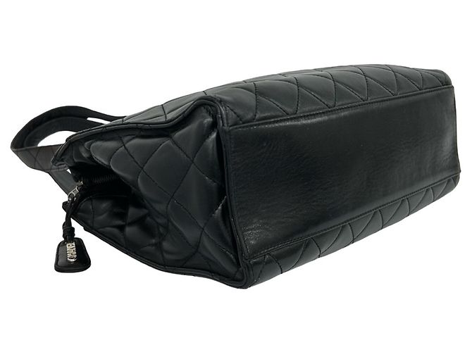 Chanel Matelassé Lammfell Semi-Shoulder Tote Bag Schwarz - Ansicht 7