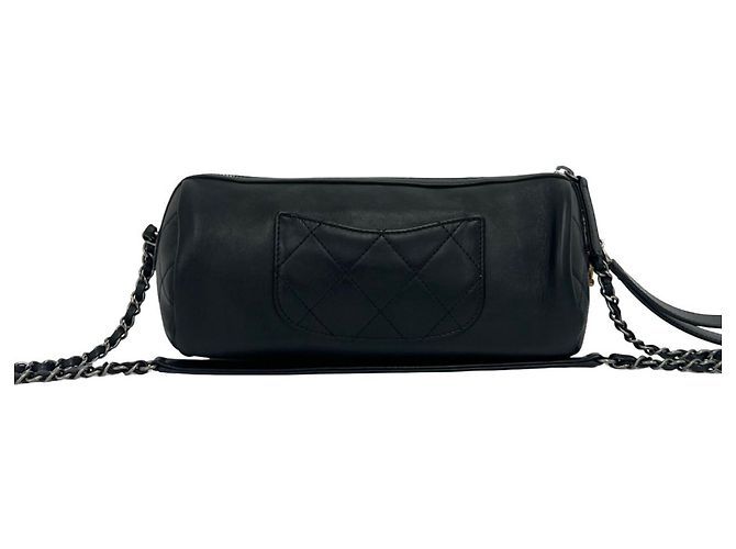 Borsa a tracolla Chanel Matelassé Logo Chain Nero - vista 3