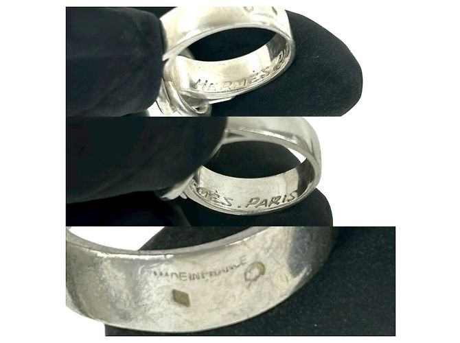 Hermès Hermes Vintage Deux Ano Band Ring Silber - Ansicht 3