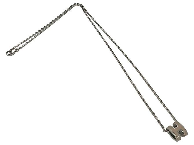 Hermès Collar HERMES Mini Pop H Plata Beige - vista 5