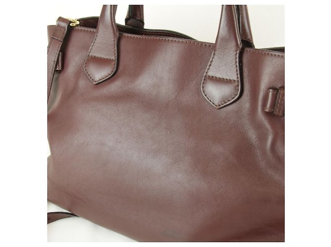 Sac Tote Burberry em couro e lona marrom - vista 14