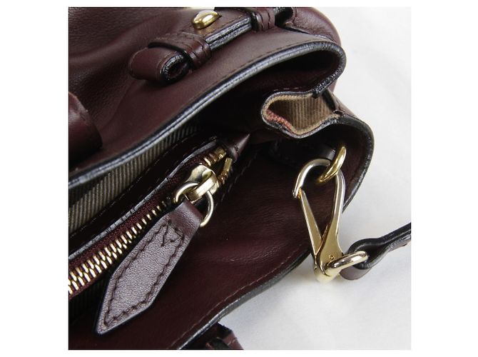 Sac Tote Burberry em couro e lona marrom - vista 15