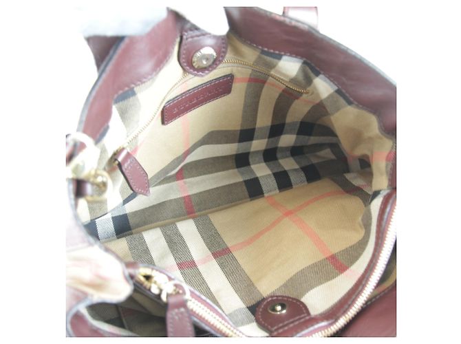 Sac Tote Burberry em couro e lona marrom - vista 16